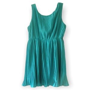 NWT Epilogue Womens Green Pleated Summer Cocktail Party Pleated Dress Medium
